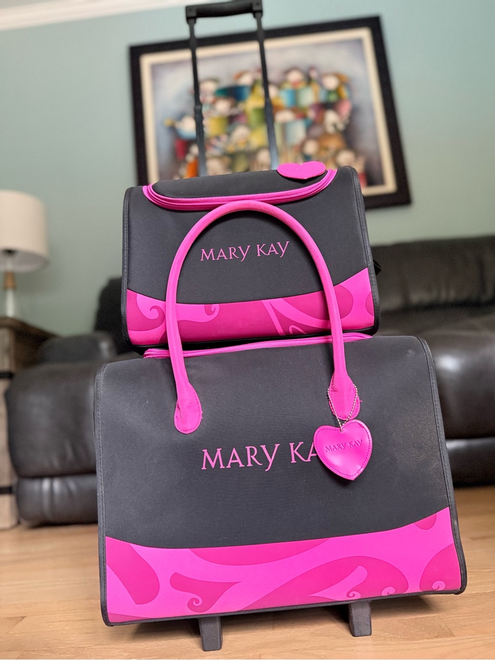 Mary Kay Rolling Cosmetic Case & Matching Tote – 2-Piece Travel Set